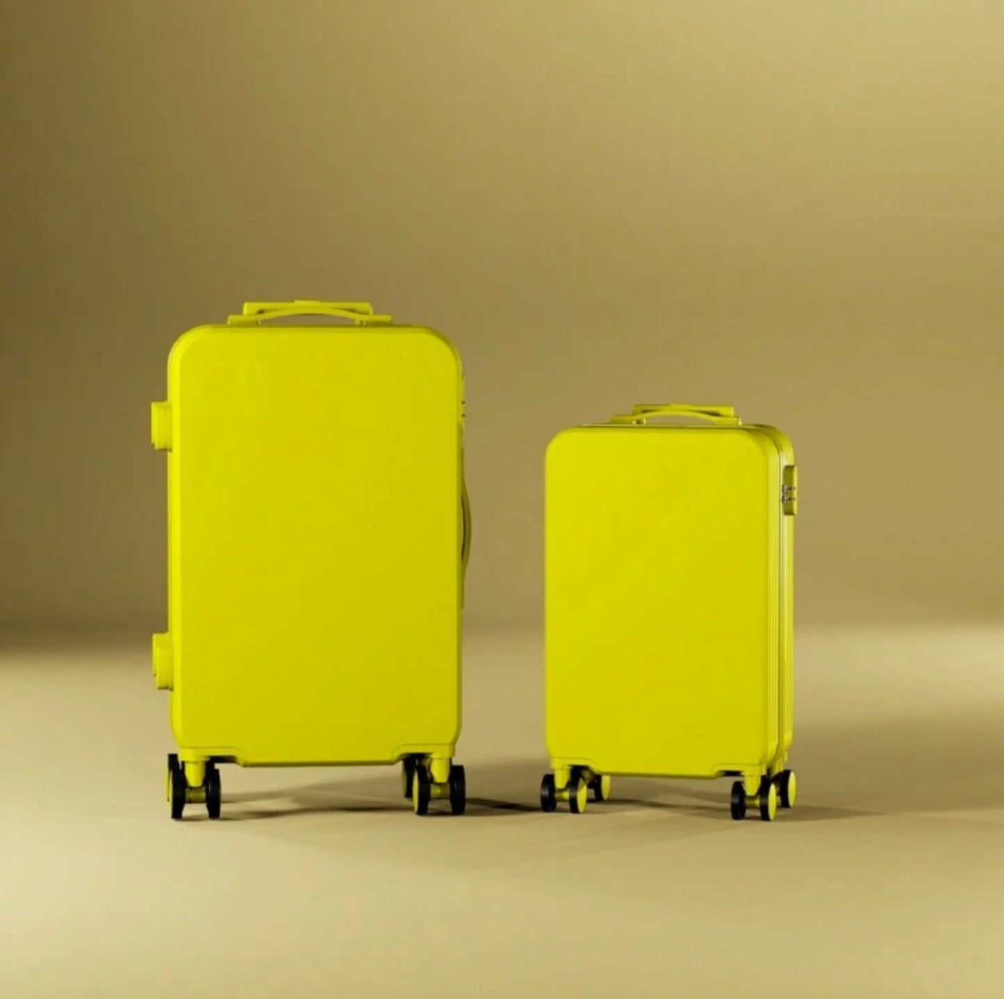 Stylish Yellow & Minimalistic Design in a Set of 3 Durable Luggages (14,20,24 Inches)