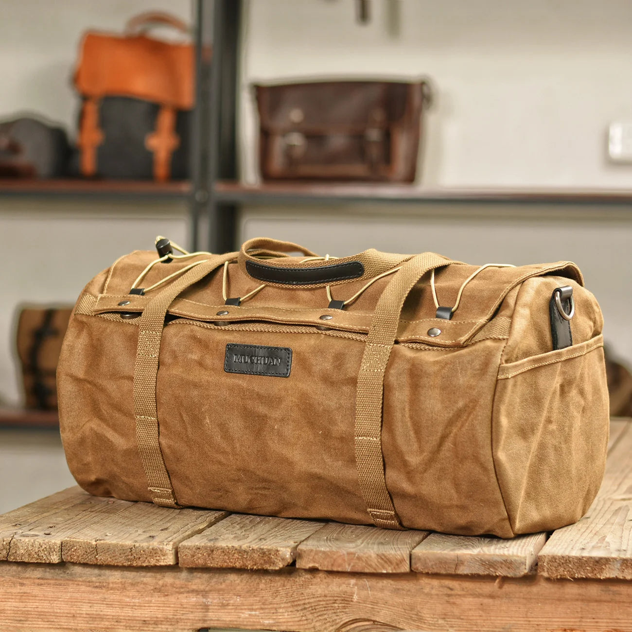 Classic American Retro Design Cylindrical Travel Vintage Bag