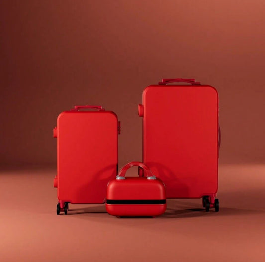 Stylish Red & Minimalistic Design in a Set of 3 Durable Luggages (14,20,24 Inches)