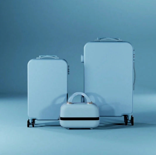 Stylish Blue & Minimalistic Design in a Set of 3 Durable Luggages (14,20,24 Inches)