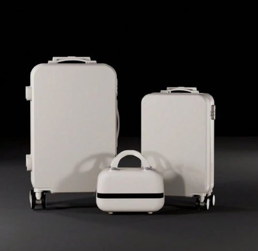 Stylish White & Minimalistic Design in a Set of 3 Durable Luggages (14,20,24 Inches)