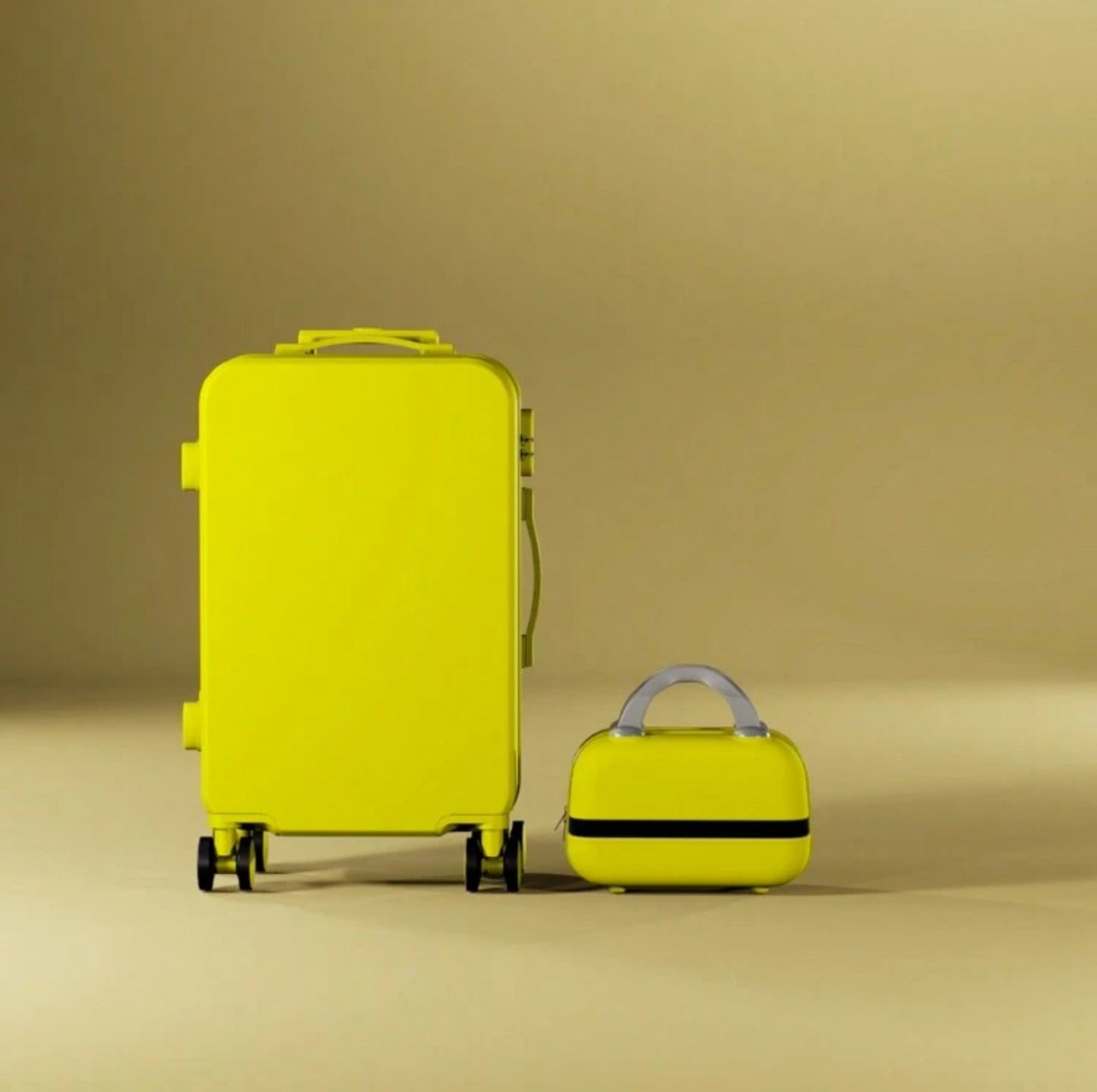 Stylish Yellow & Minimalistic Design in a Set of 3 Durable Luggages (14,20,24 Inches)