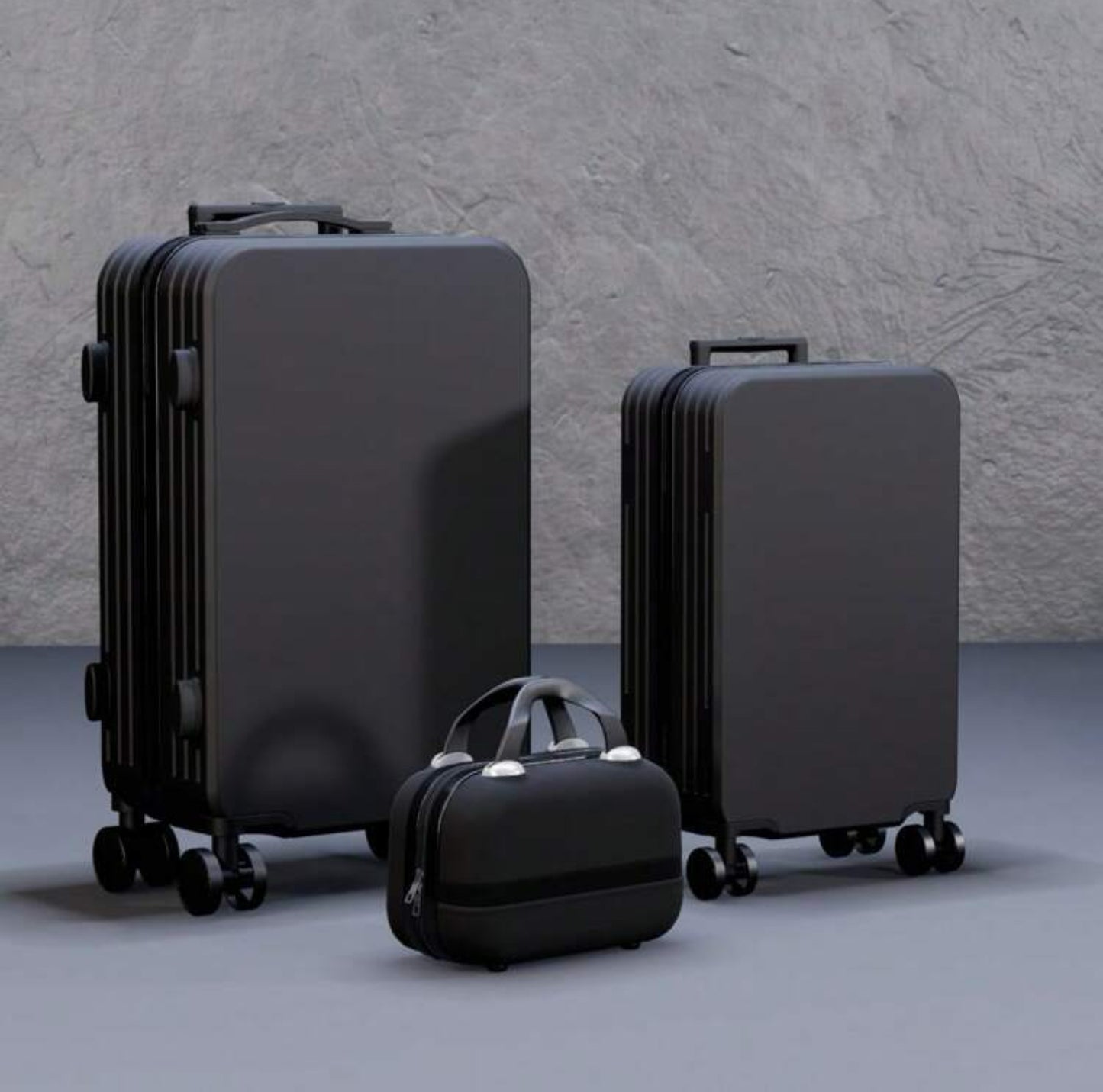 Stylish Black & Minimalistic Design in a Set of 3 Durable Luggages (14,20,24 Inches)
