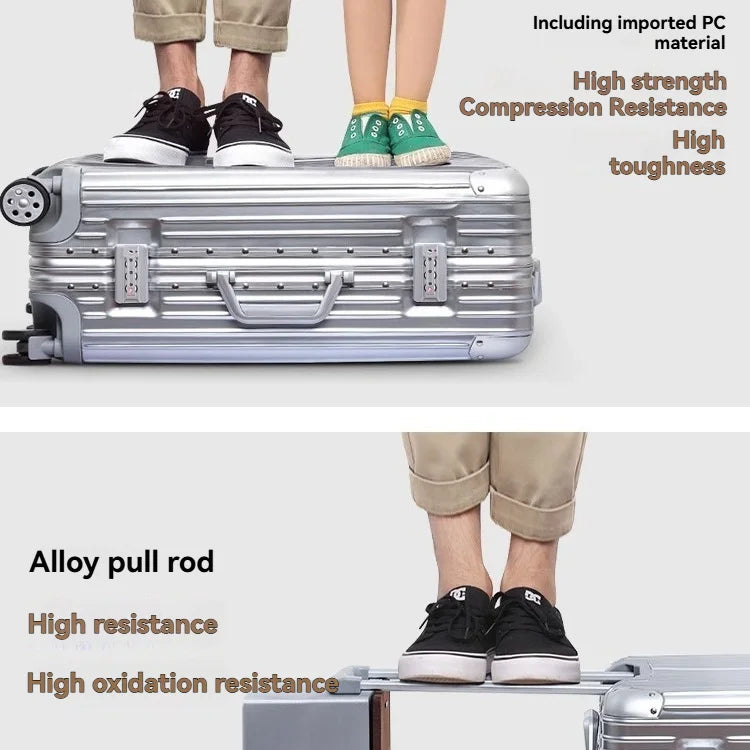 Aluminum - Magnesium Frame & Body Material Minimalistic Design 20" 24" 26" Suitcase